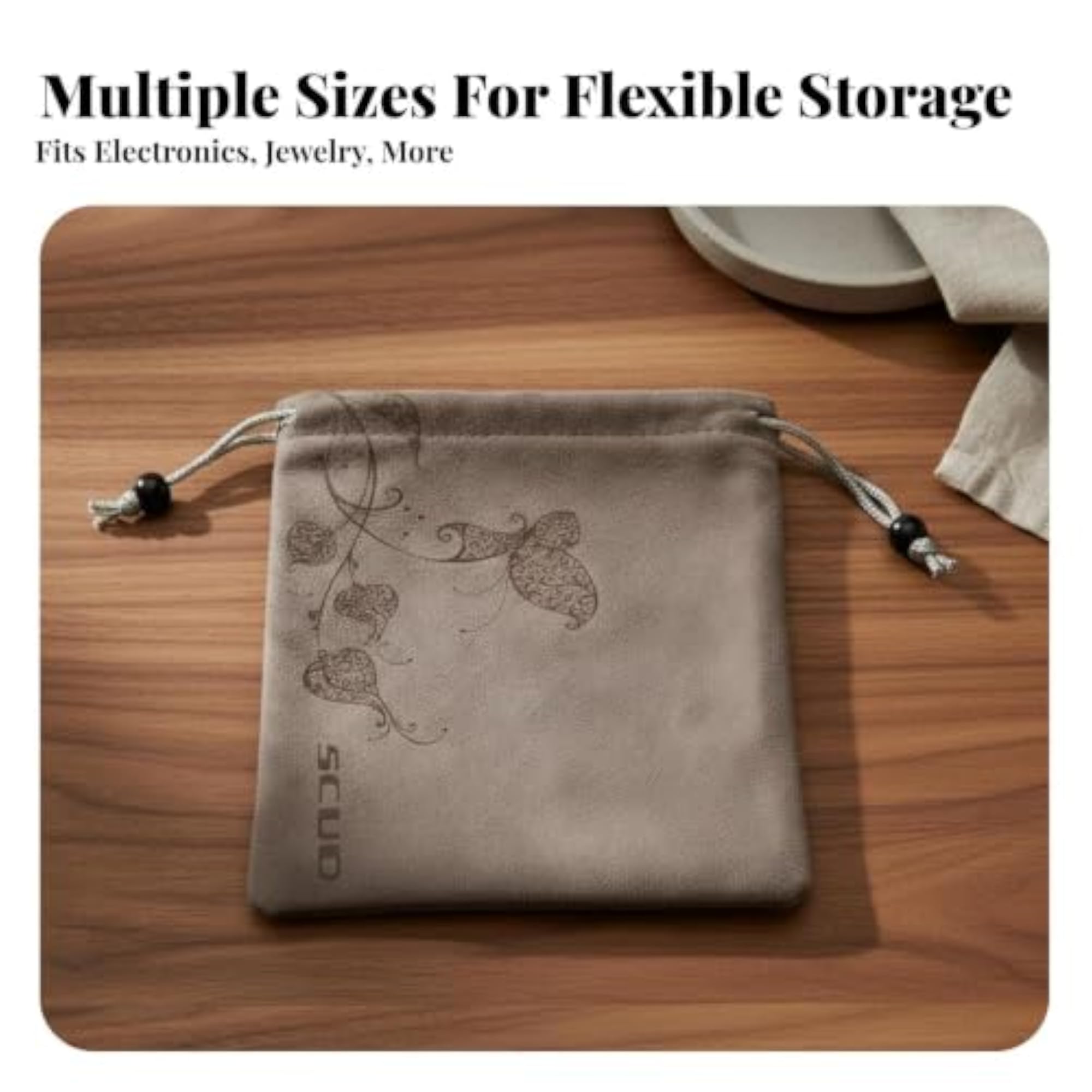 Versatile Velvet Drawstring Pouch for Storage